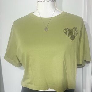 Olive green converse crop top